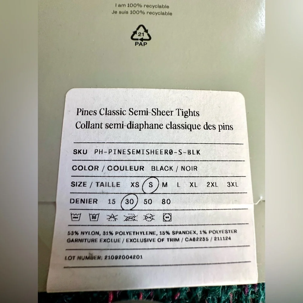 ‼️RARE‼️🎸SHEERTEX🎸🔥NWT🔥PINES CLASSIC SEMI-SHEER RIP-RESIST TIGHTS—S